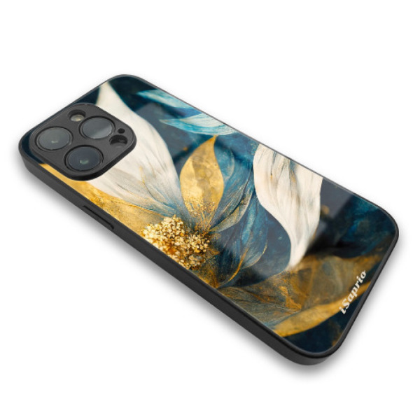 iSaprio MagSafe lesklé pouzdro - Apple iPhone 13 Pro - Gold Petals