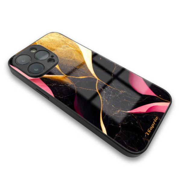 iSaprio MagSafe lesklé pouzdro - Apple iPhone 13 Pro - Gold Pink Marble