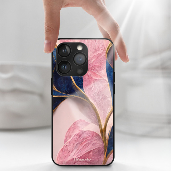 iSaprio MagSafe lesklé pouzdro - Apple iPhone 13 Pro - Pink Blue Leaves
