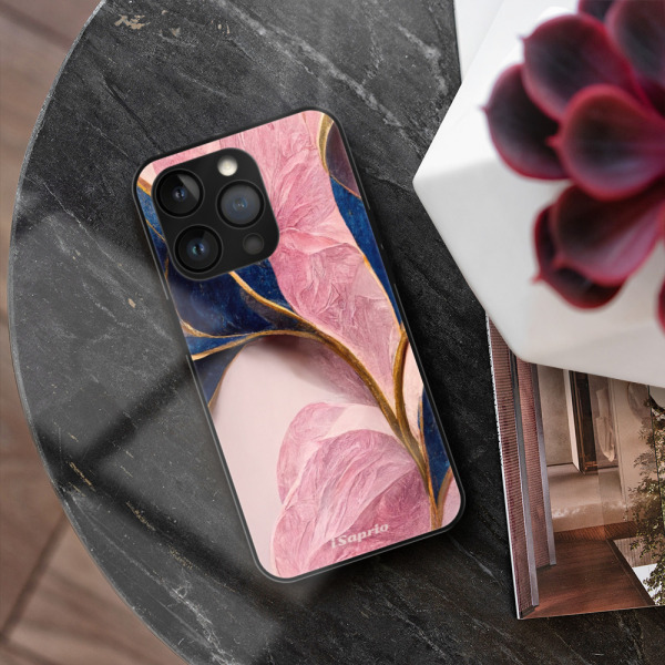 iSaprio MagSafe lesklé pouzdro - Apple iPhone 13 Pro - Pink Blue Leaves