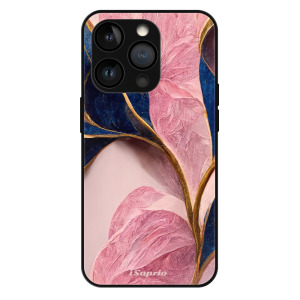 iSaprio MagSafe lesklé pouzdro - Apple iPhone 13 Pro - Pink Blue Leaves