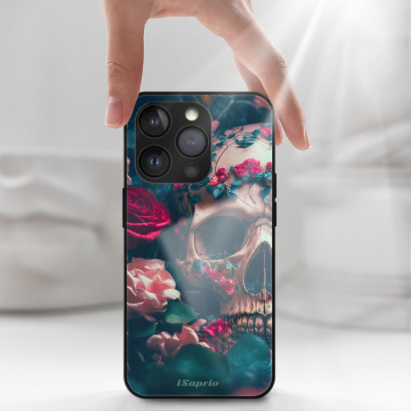 iSaprio MagSafe lesklé pouzdro - Apple iPhone 13 Pro - Skull in Roses