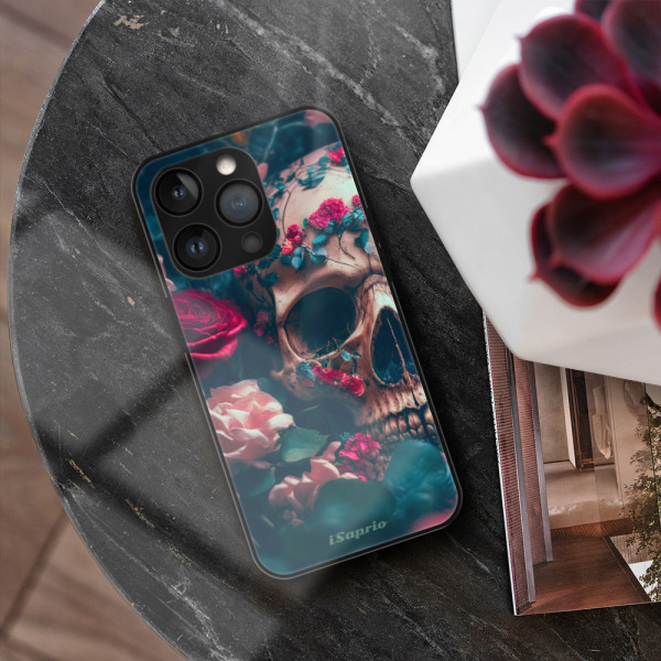 iSaprio MagSafe lesklé pouzdro - Apple iPhone 13 Pro - Skull in Roses