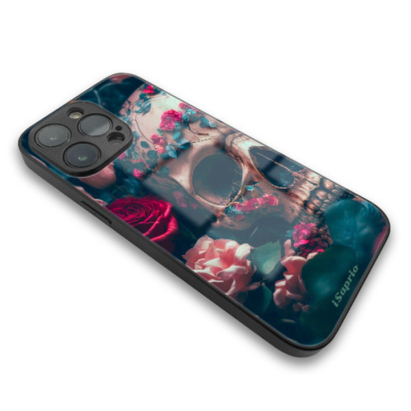 iSaprio MagSafe lesklé pouzdro - Apple iPhone 13 Pro - Skull in Roses