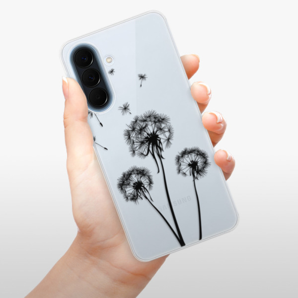 Silikonové pouzdro iSaprio - Samsung Galaxy A57 - Three Dandelions - black