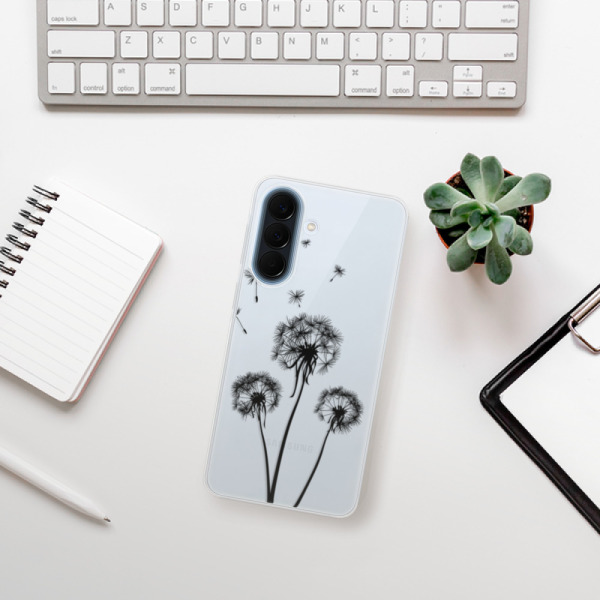 Silikonové pouzdro iSaprio - Samsung Galaxy A57 - Three Dandelions - black