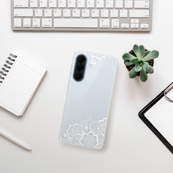 Silikonové pouzdro iSaprio - Samsung Galaxy A57 - White Lace 02