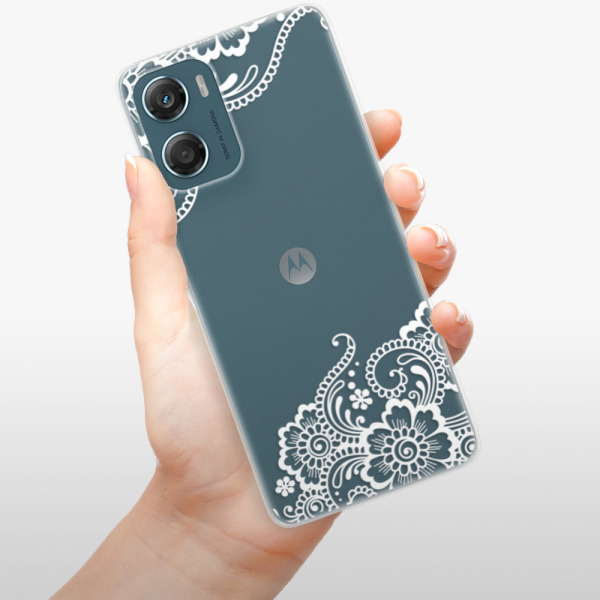 Silikonové pouzdro iSaprio - Motorola Moto G06 - White Lace 02
