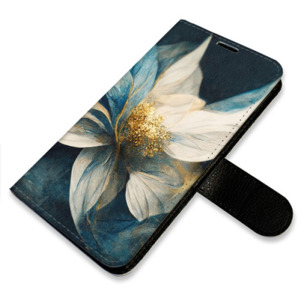 Flip pouzdro iSaprio - Samsung Galaxy S26+ - Gold Flowers s kapsičkami na karty