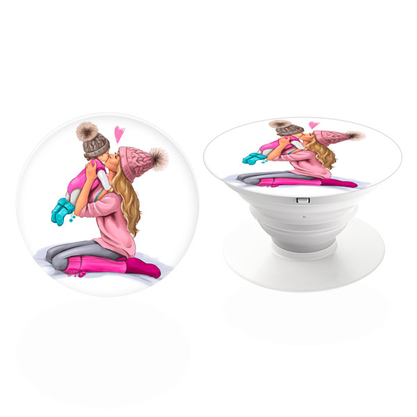 PopSocket iSaprio – Kissing Mom Blond and Girl držák na mobil / mobil držka